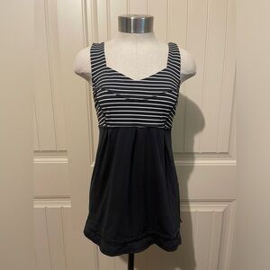 Lululemon Black‎ and White Striped Tank Top